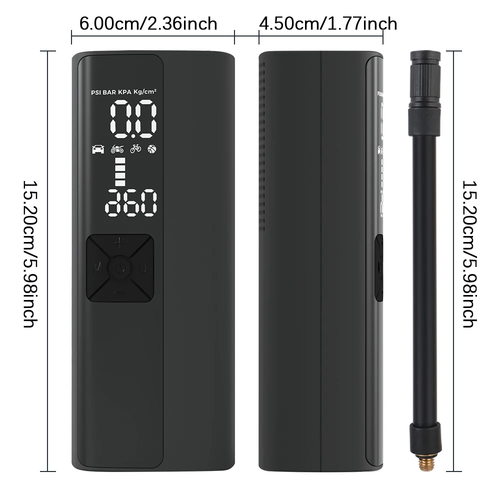 Bandenspanning Test 4000mAh Auto Luchtcompressor Band Luchtpomp 150PSI Draagbare Inflator Digitale Met LED Zaklamp