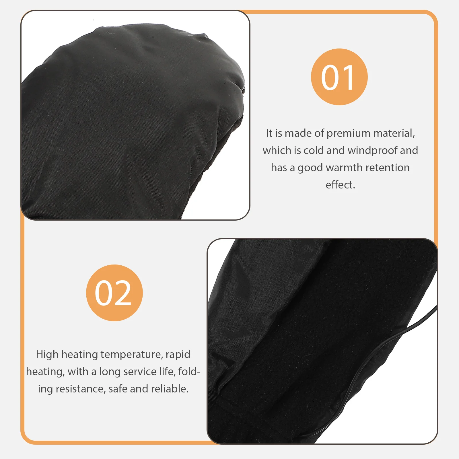 

USB Electric Heating Case Gloves Thermal Winter Running Heated Mittens Windproof Pu