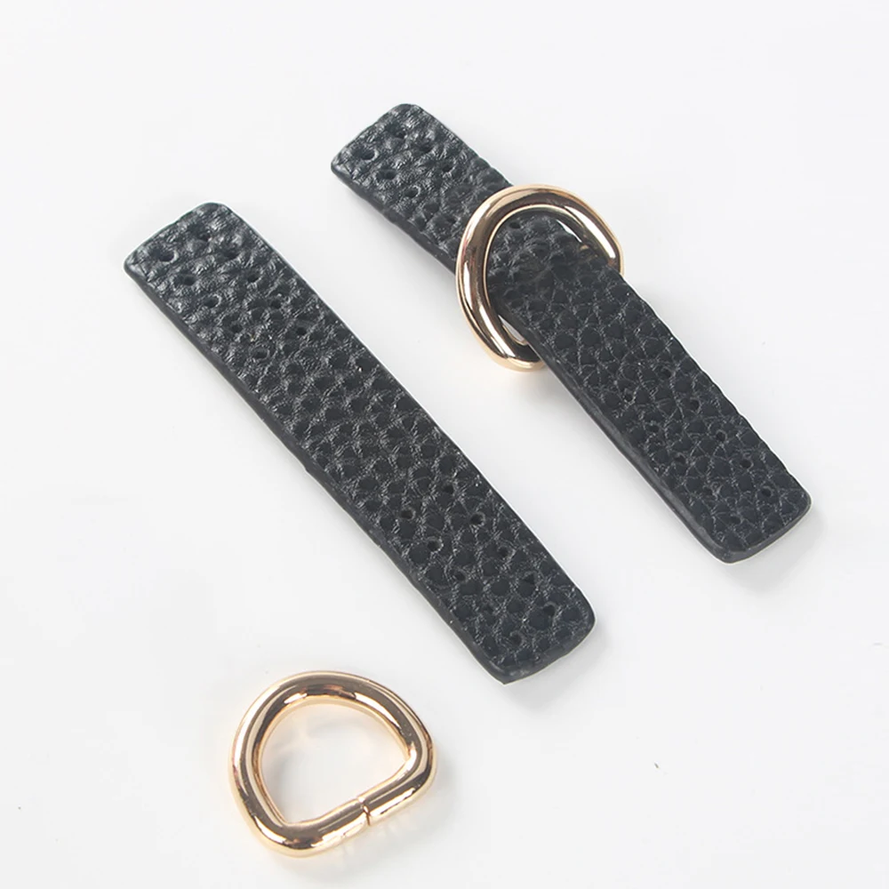 2PCS Leather Sewing On Leather Snaps Fasteners Replacement Bag Buckle DIY D Buckle PU Handbag Parts Backpack Block Lock Bag Part