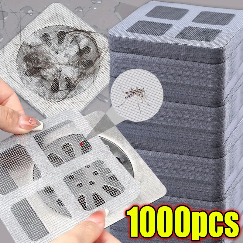 Receptor de drenaje de pelo desechable, malla antibloqueo para ducha, tapón de filtro para baño, pegatina para desagües de suelo, parche de reparación de pantalla de ventana