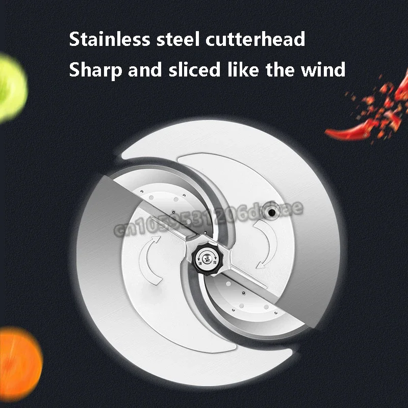 220V/110V Automatic Commercial Fruit Slicer Stainless Steel Electric Slicer Lemon Potato Vegetable Multi-Functional Slicer