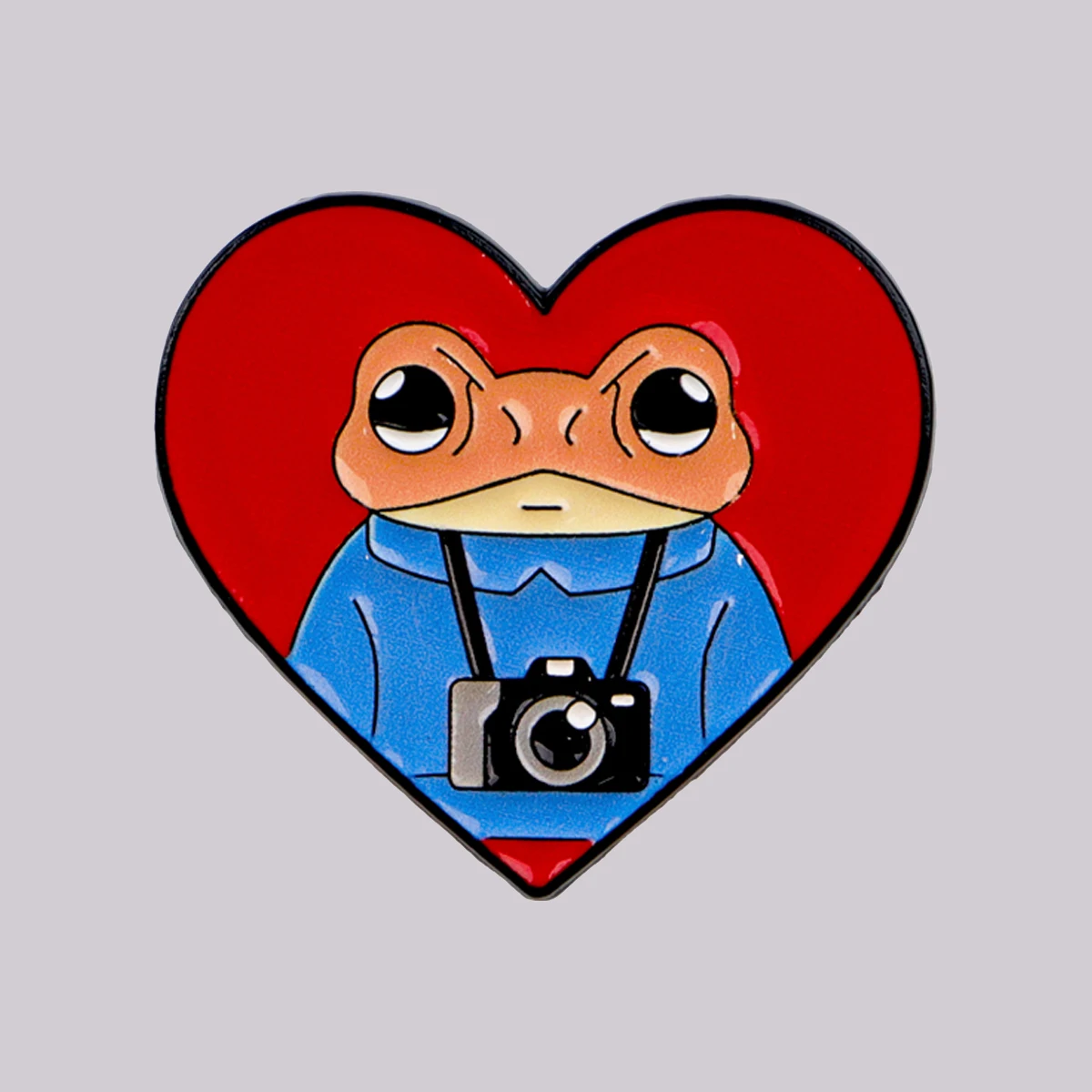 Pin de esmalte de rana adorable, broche de corazón de dibujos animados, insignia para solapa, accesorios para mochilas y ropa, joyería de animales, regalos para amigos