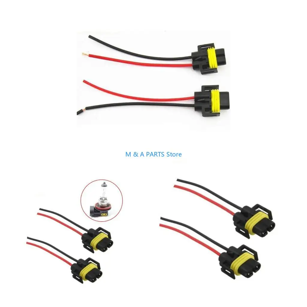 U1JF 2Pcs H11 H8 Light Conversion Wire Harness Adapter Connector for Car Headlight