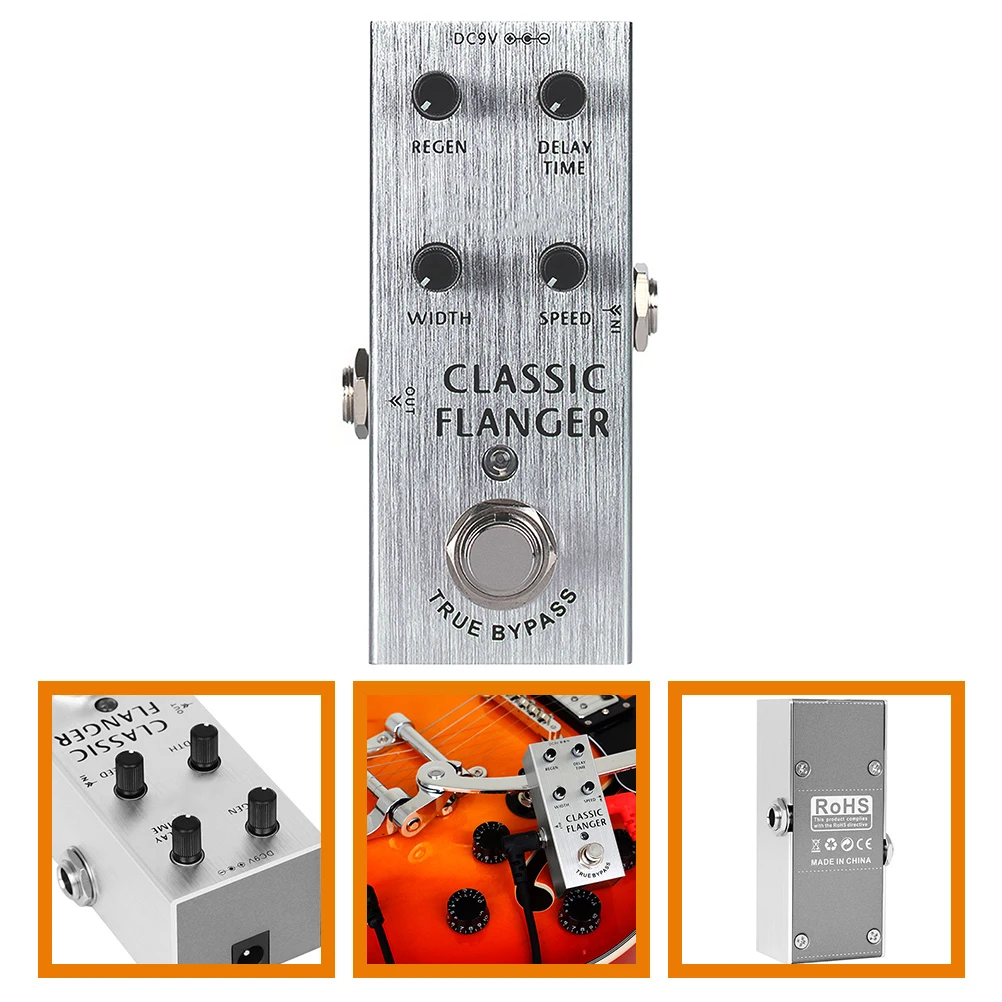 

Flanger Effect Electric Guitar Effector Effects Pedals for High Gain Metal Sound Small