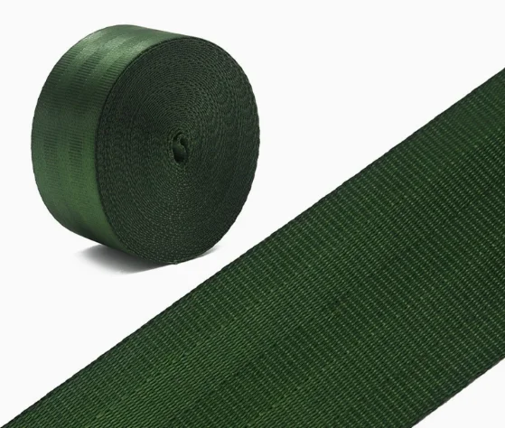 10 meters Roll Seat Belt Webbing Safety Strap green Color  4.8cm Wide 5 Bars