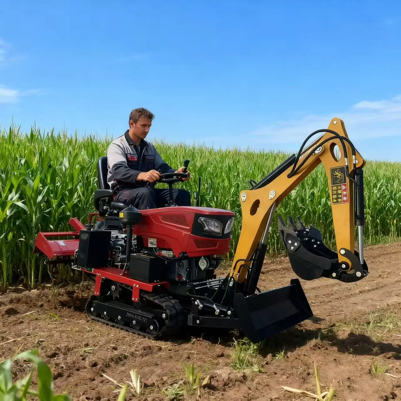 Four-wheel Drive Multifunctional diesel Rotary Tiller Household Micro-tillage Trencher Multifunctional Crawler Rotary Tiller view 2