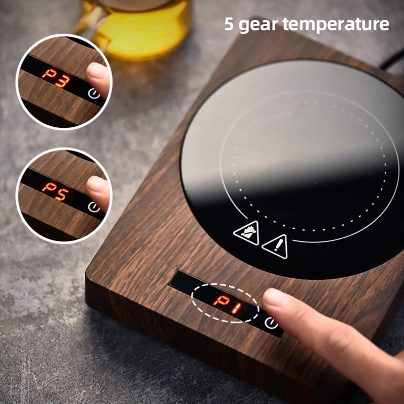 200W Cup Heater Coffee Mug Warmer 100°C Hot Tea Maker 5Gear Warmer Coaster Heating Pad Electric Plate Mini Induction Cooker 220V