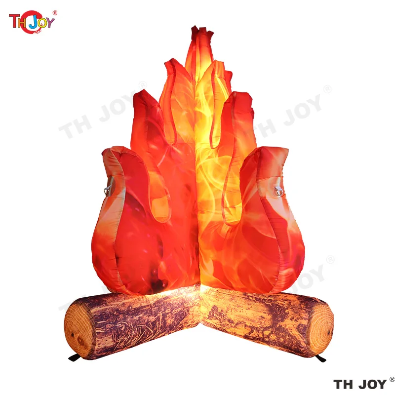 

Fast Air Shipping 3m tall Giant Fake Fire Decor Inflatable Fire Large Inflatable Advertisement Flame With Led Light