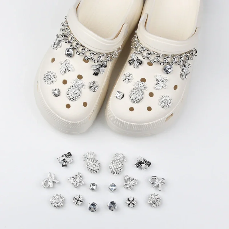 Shoe Charm DIY Pins Detachable Crystal Rhinestones Decoration Buckle for Hole Shoe Charms Set Accessories Kids Girls Gift