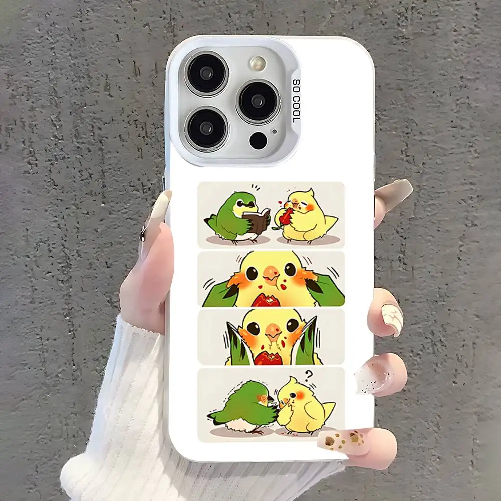 Custodia per telefono Chubby Cockatiel Parrot BirdS per iPhone 17,16,15,14,13,12,11,Pro,Max,Plus,SE,Air,Mini Paraurti bianco anticaduta