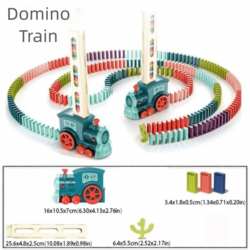 音と光の知育玩具 自動積み木 パズルブロック ドミノ列車 小型列車 DIY 教育玩具