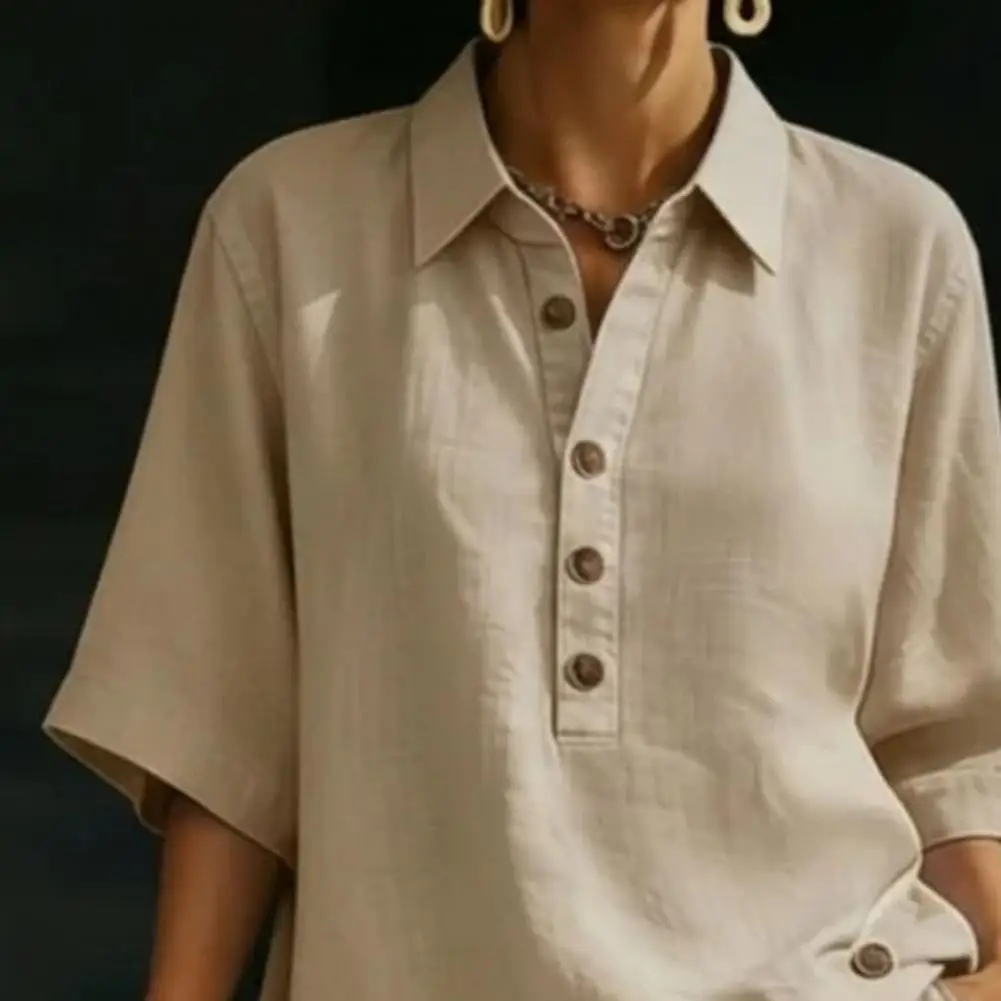 

Comfortable Cotton Linen Blend Women Set Button Short Sleeve Shirt And Wide Leg Shorts 2 Piece Outfit Summer Casual Beach Lounge