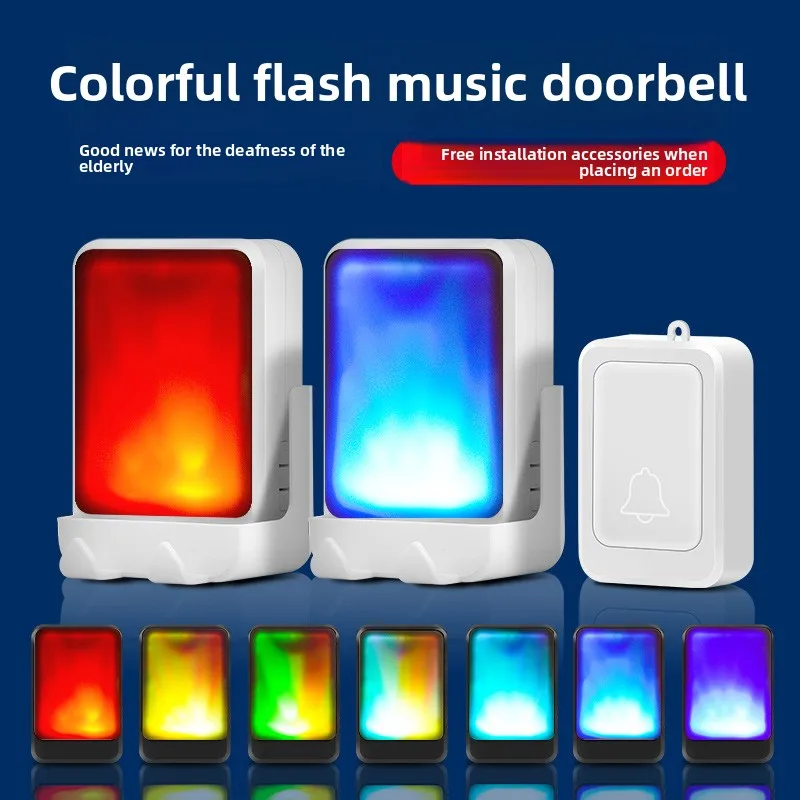 

A0101 Plug-free wireless remote-controlled sound and light doorbell, long-distance