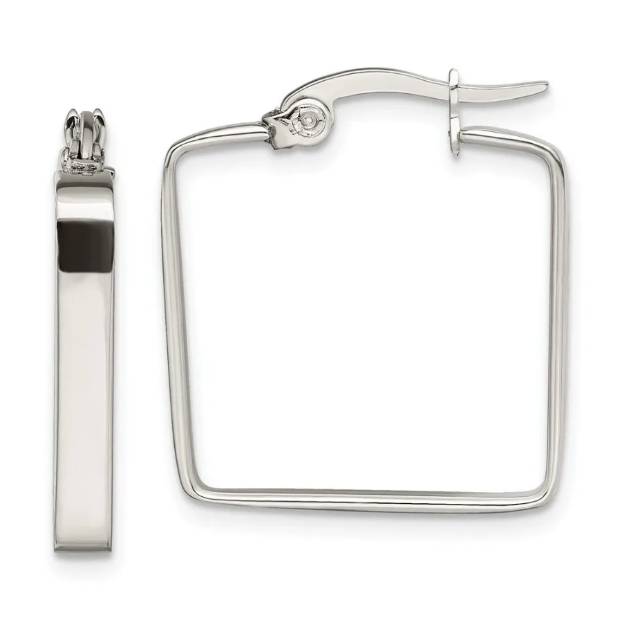 

Chisel Stainless Steel Polished 20mm Square Hoop Earrings