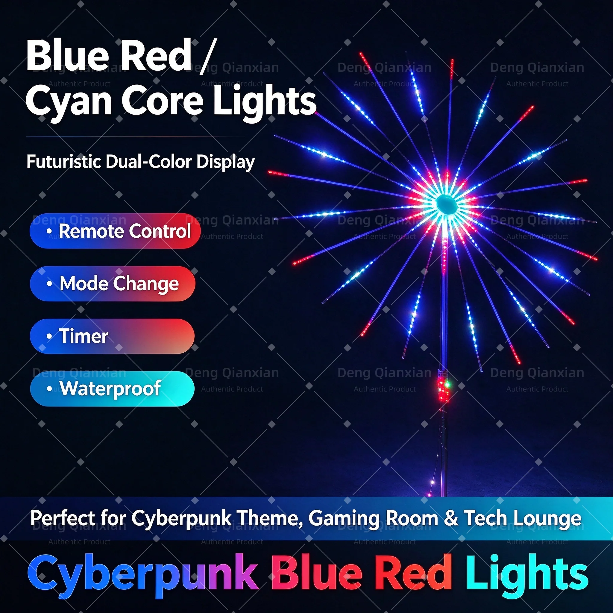 Wedding Party Firework Lights RGB, Sound Activated Programmable, APP Control Waterproof Outdoor Garden Courtyard Decoration