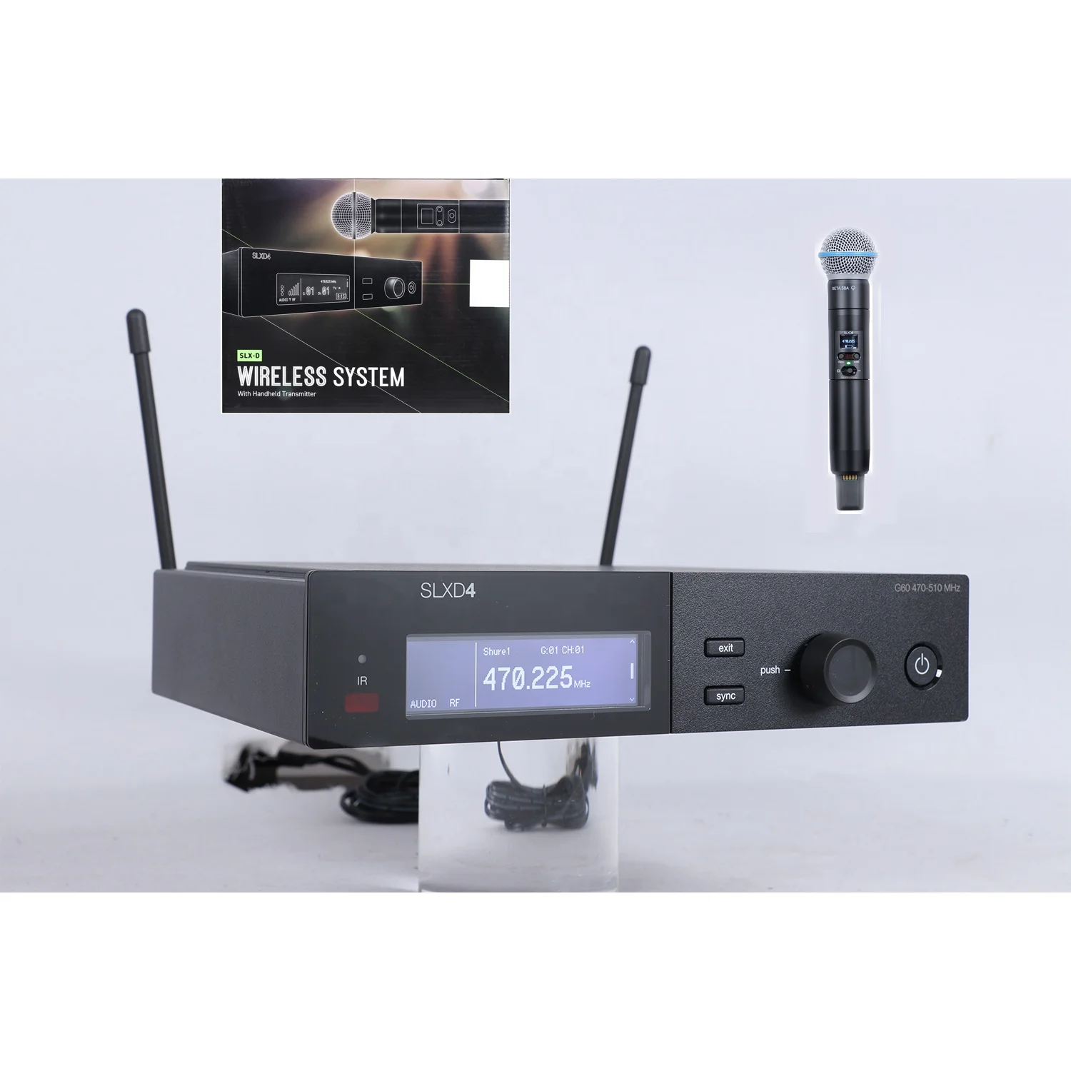 

SLXD4 Dual Channel UHF Wireless Microphone BETA58A Handheld Lavalier Mic Professional Wireless Microphone for Church