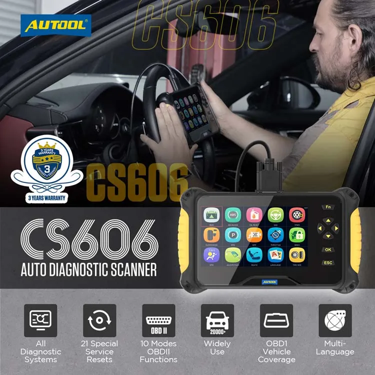 Full System AUTOOL CS606 Car Diagnostic Machine Obd2 Scanner For All Made Vehicles Scan Tool Diagnosis Car Auto Professtionnel E