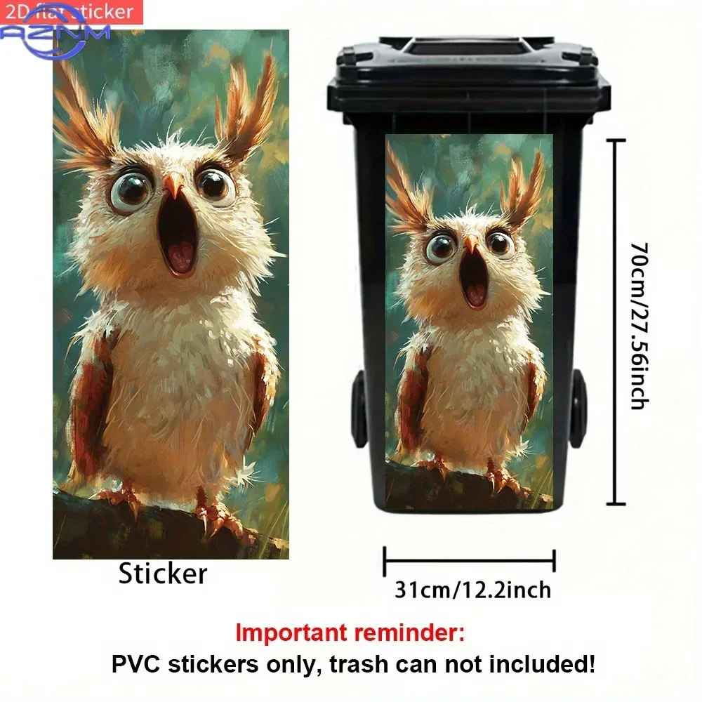 2D Print Bin Decor Sticker Trash Can Art Decal Household Display