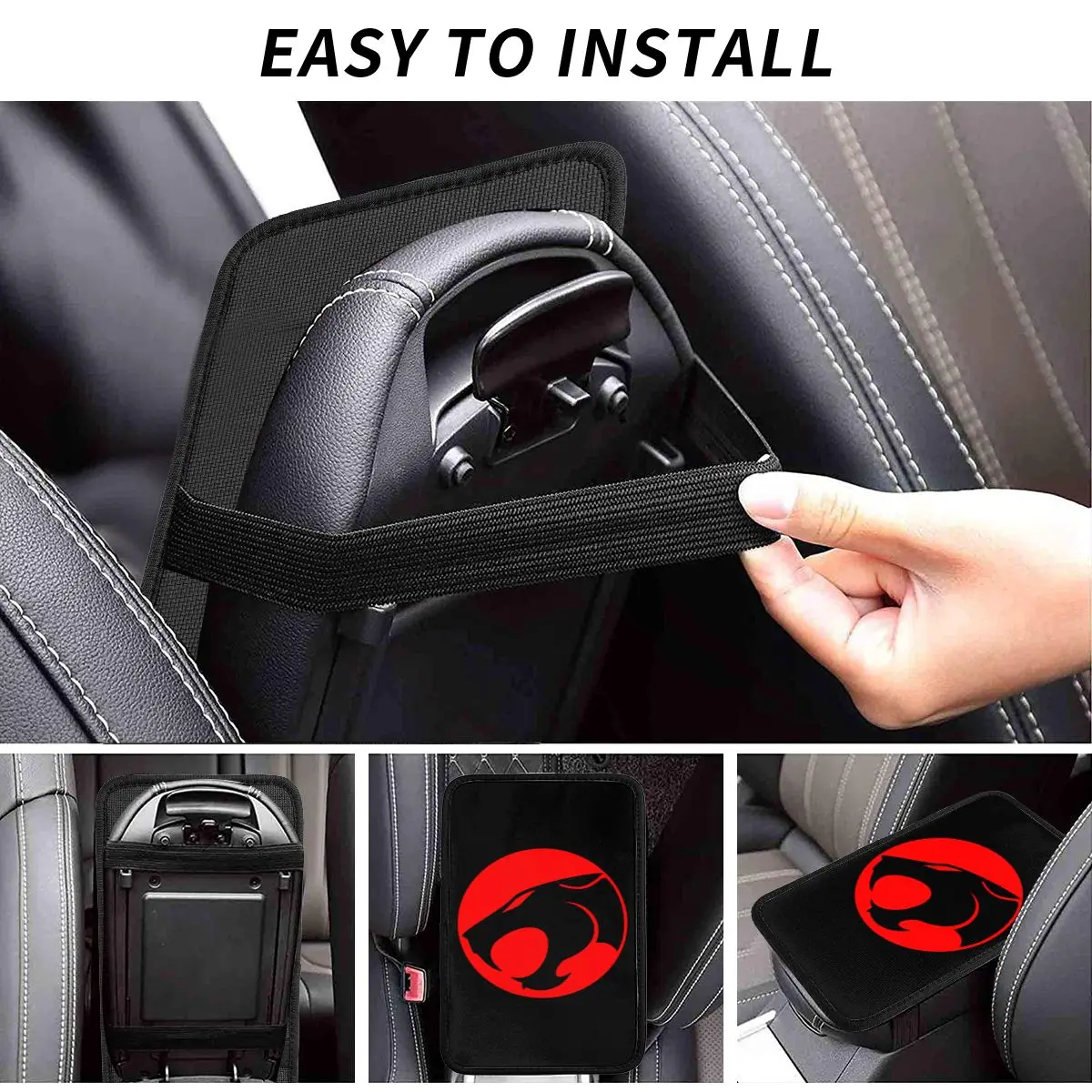 Custom Cartoon Anime Thundercats Center Console Pad Box Car Armrest Cover Mat Universal Breathable Interior Cushion Storage Box