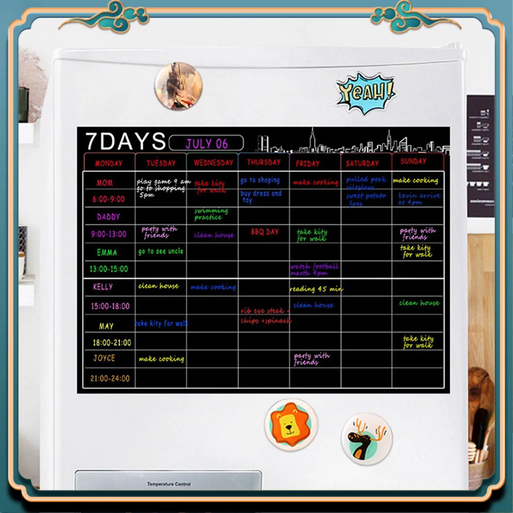 abjg-2x-磁気ドライイレースカレンダーセット-16-×-12-インチホワイトボードウィークリープランナーオーガナイザー-a3-ホワイトボード冷蔵庫キッチンホーム