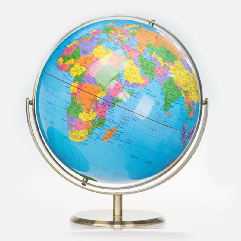 20cm diameter pure english universal globe metal ruler bottom base 360 ​​degree direction rotate instrument