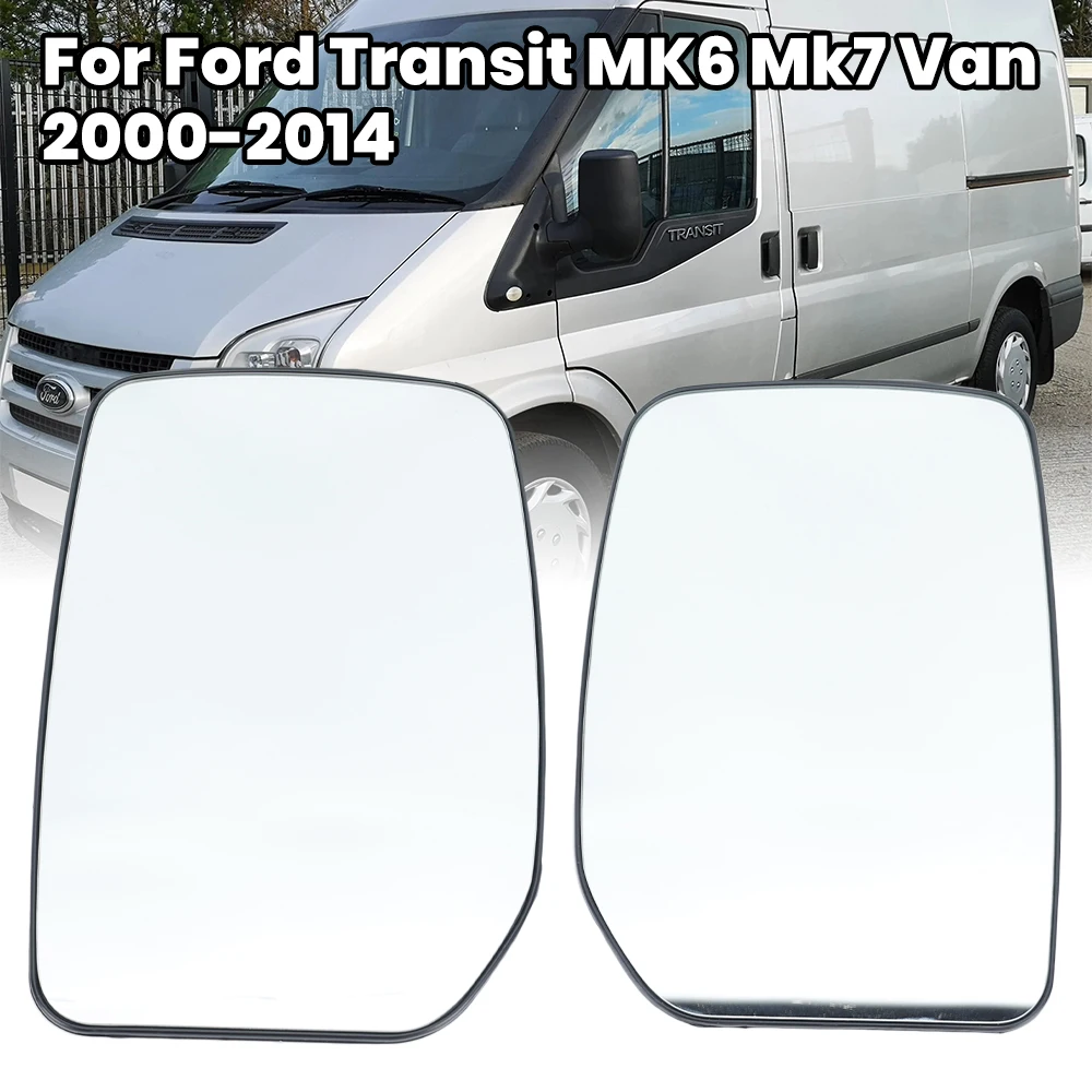 Side Mirror Glass Lens For Ford Transit MK6 Mk7 Van 2000-2014 Without Heated With Bottom Support Door Mirror Lens Accessories