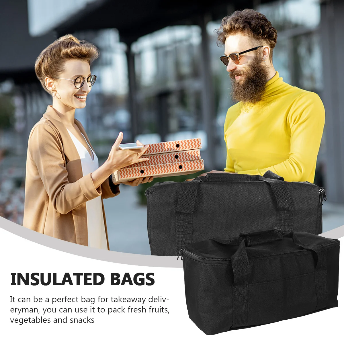 

12L Thermal Insulation Lunch Bag Portable Food Delivery Cooler Bag Waterproof Oxford Cloth Durable Large Capacity