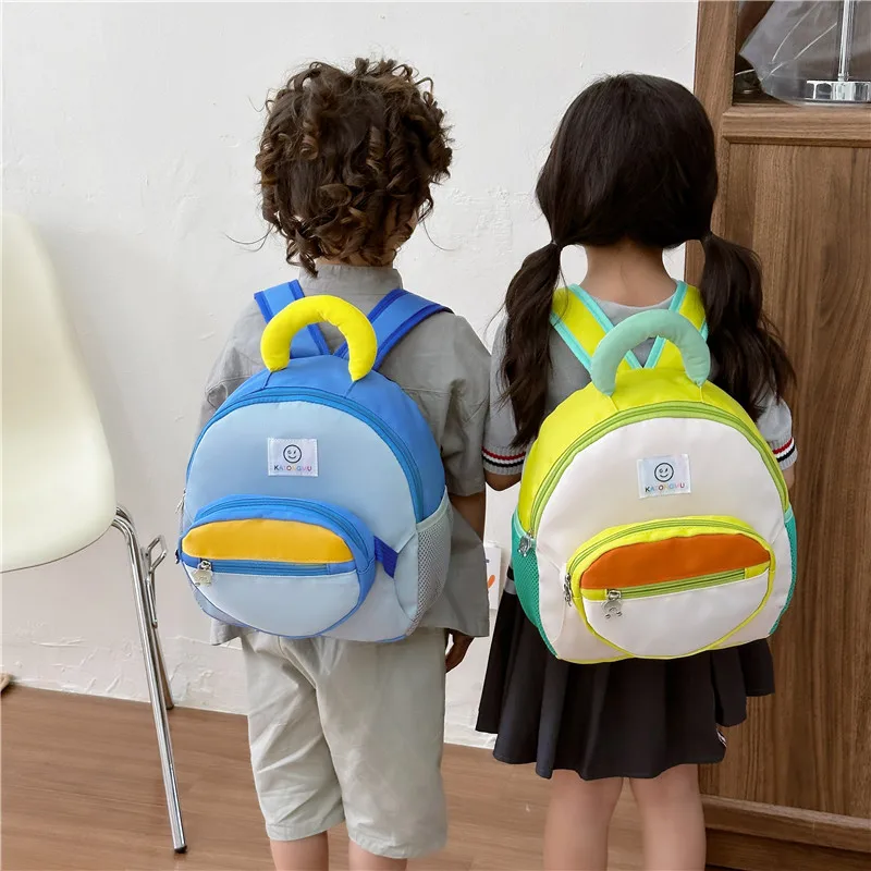 Children backpack new Korean style splicing kindergarten schoolbag boys and girls can be disassembled and used baby backpack