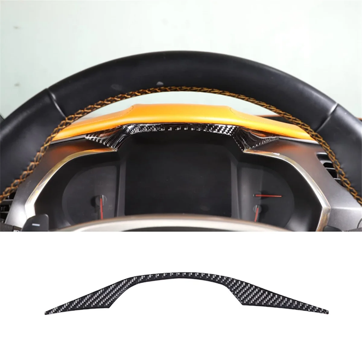 For C7 2014-2019 Soft Carbon Fiber Car Dashboard Panel Strips Instrunment Cover Trim Sticker Accessories