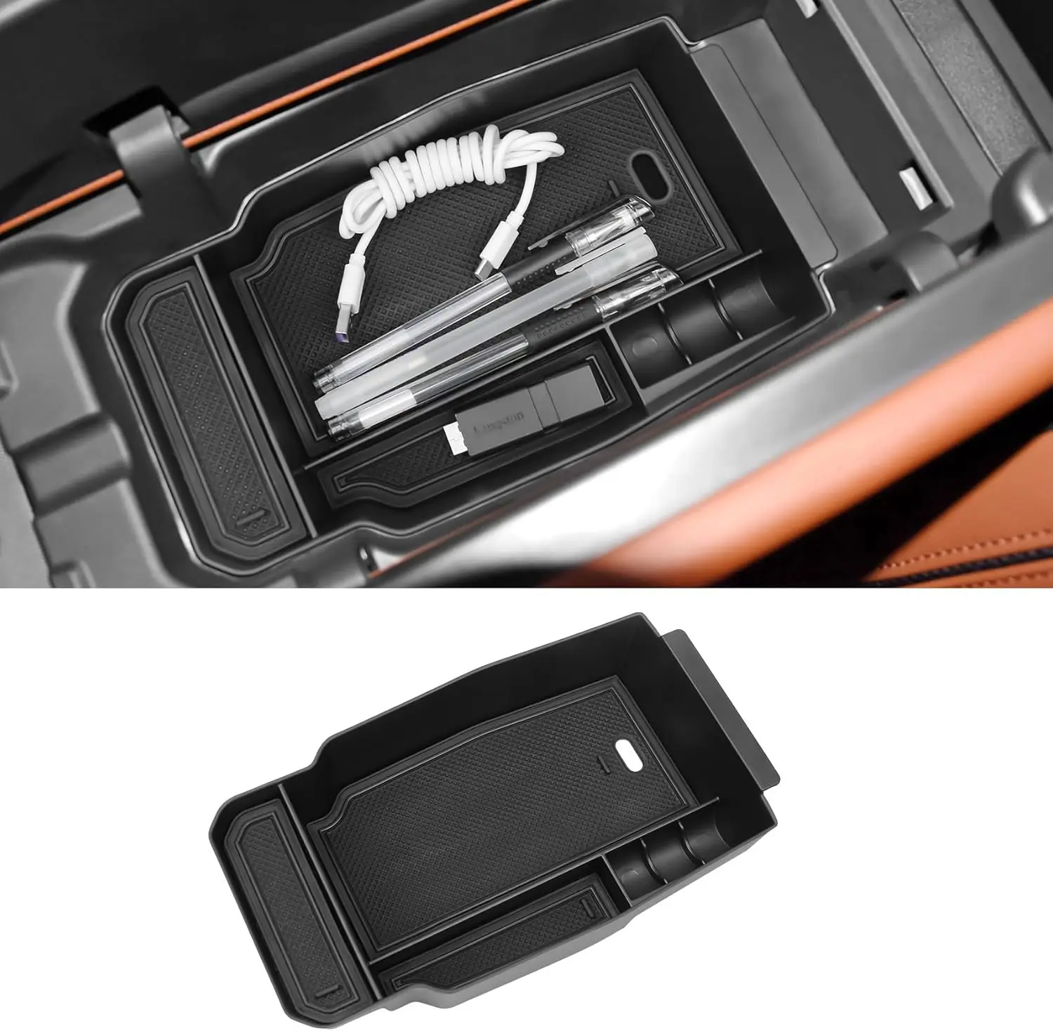 

Center Console Organizer Tray Compatible with Mazda 2023-2026 CX-50 CX50 Accessories Armrest Storage Box ABS Console Insert Tray