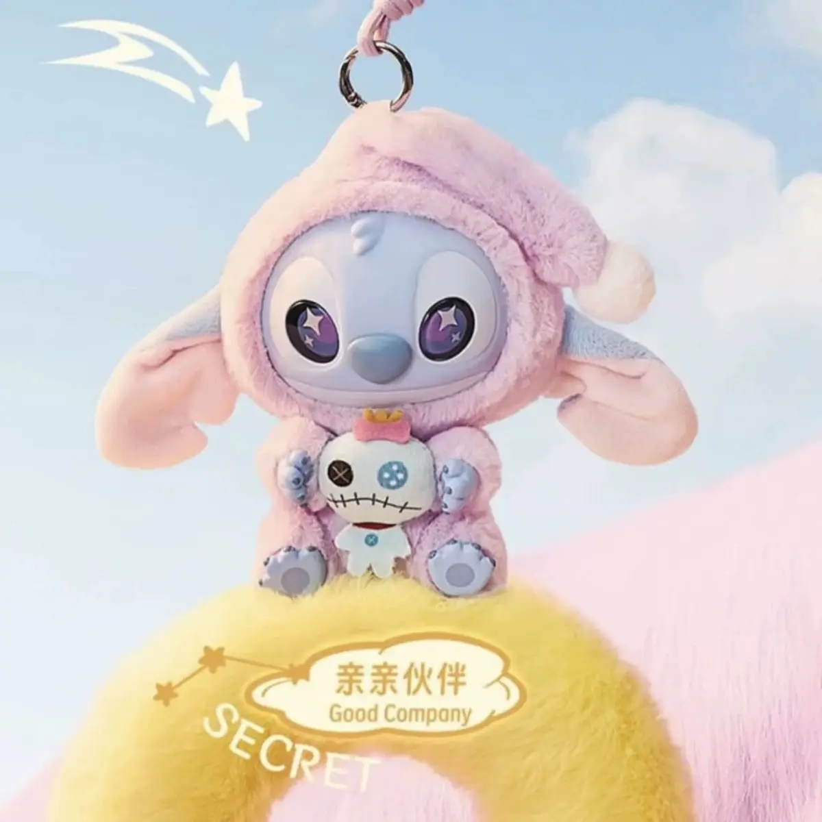 

MINISO 2025 New Stitch Vinyl Plush Blind Box Eat Even When Sleepy Series Couple Keychain
