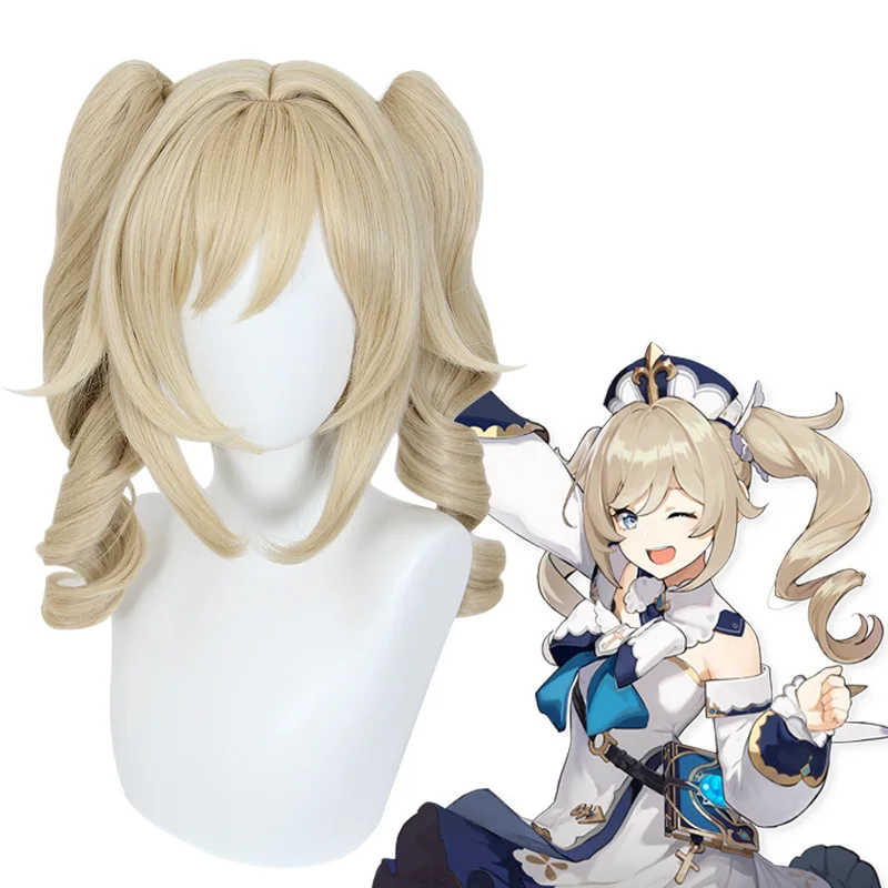 

Xiu Dan Genshin Impact Барбара Косплей Парик 40 см Льняное Золото с Тигровым Зажимом Стиль 455L