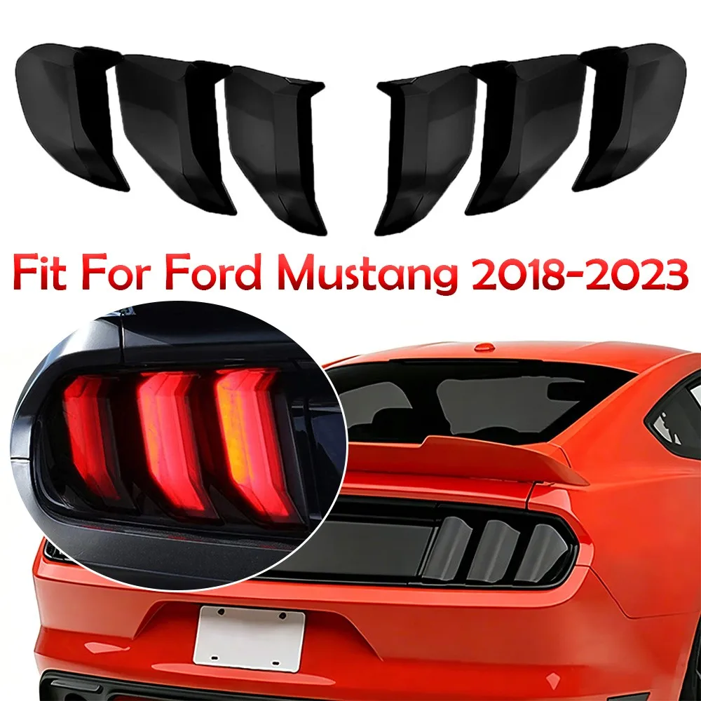 

For Ford Mustang 2018-2023 Smoked Black Car Rear Tail Light Lamp Decoration Taillight Cover Protector Trim Sticker Accessories