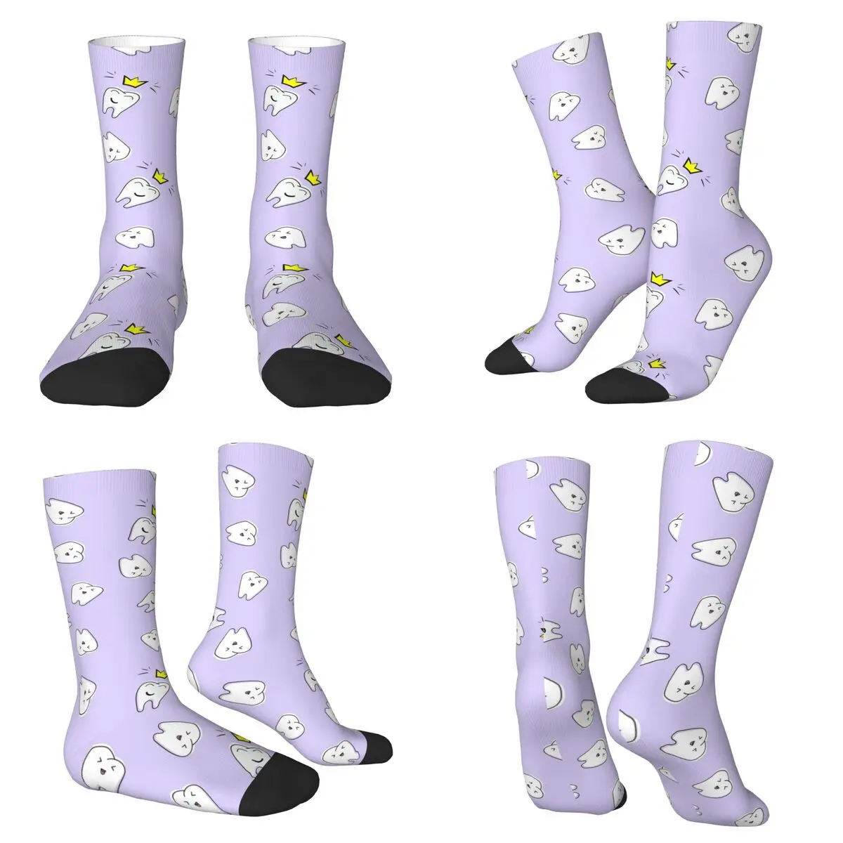 

Фиолетовые носки с принтом зуба-стоматолога и детской комнаты, супер мягкие чулки в стиле Харадзюку, всесезонные длинные носки, аксессуары для мужчин и женщин