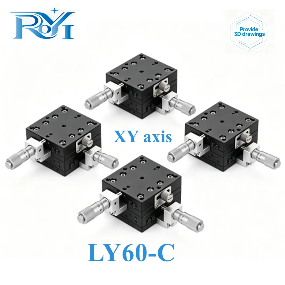 

LY60-L LY60-C LY60-R XY Axis 60*60mm Manual Displacement Platform Cross Rail Linear Stage Sliding Table Trimming Station