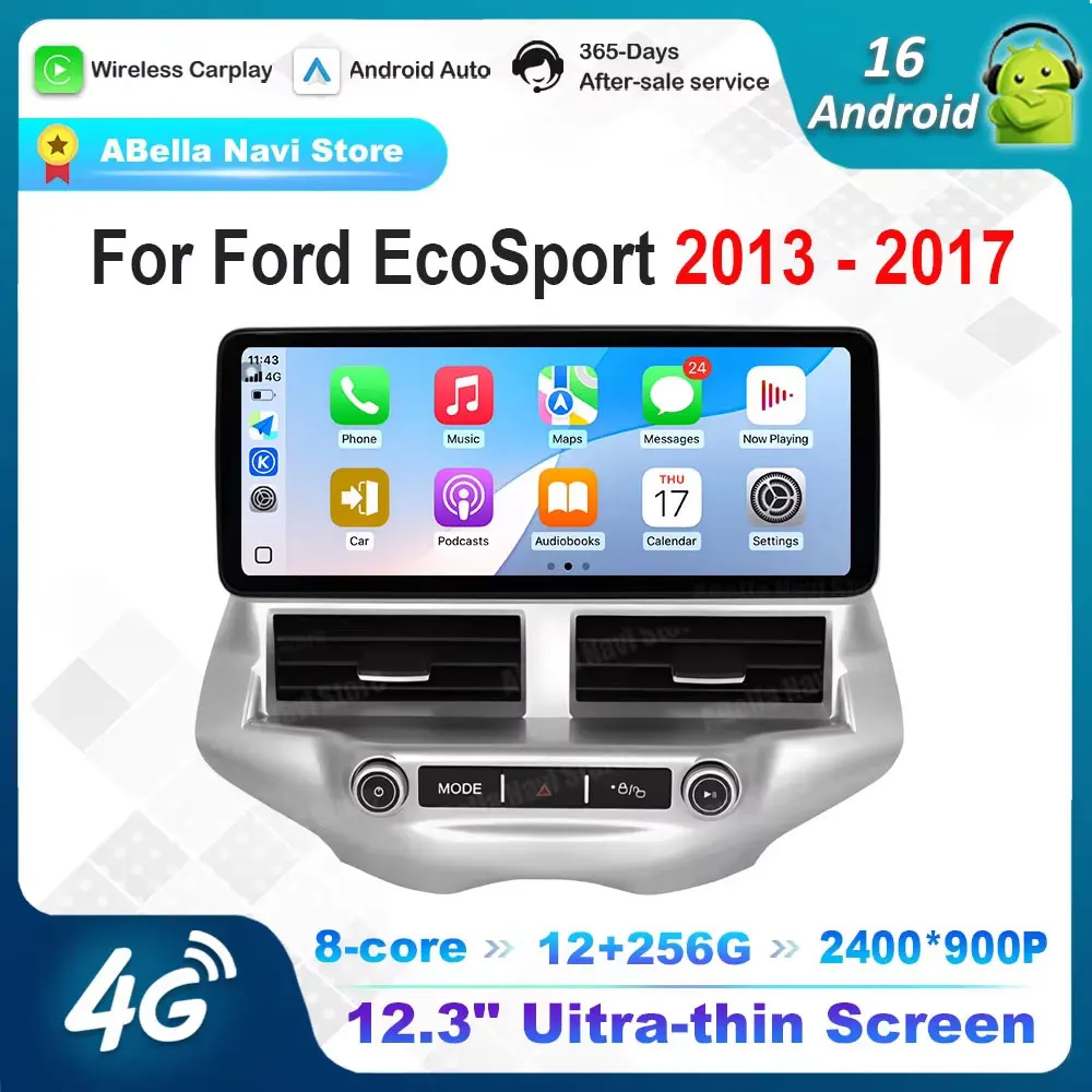 

Android 16 навигация GPS автомобильный радиоприемник мультимедийный плеер для Ford EcoSport 2013-2017 DSP стерео 4G QLED ультратонкий экран WiFi BT