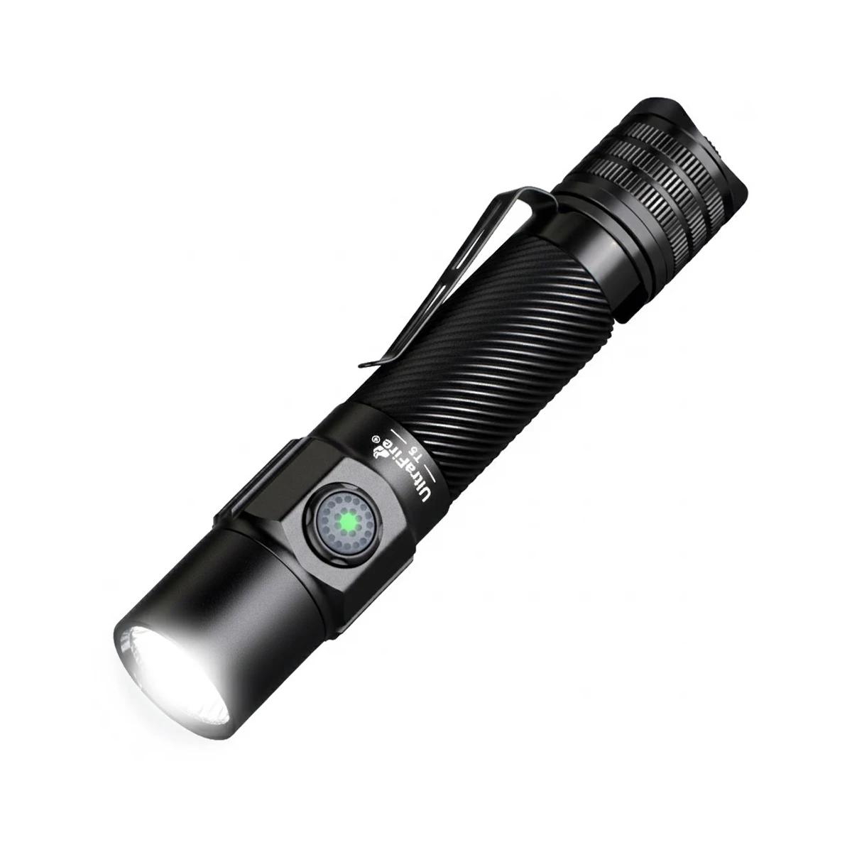 

UltraFire T5 Tactical Flashlight 1800 Lumens Dual Switch LED Torch USB-C Rechargeable IP68 Waterproof Police Security EDC Lamp