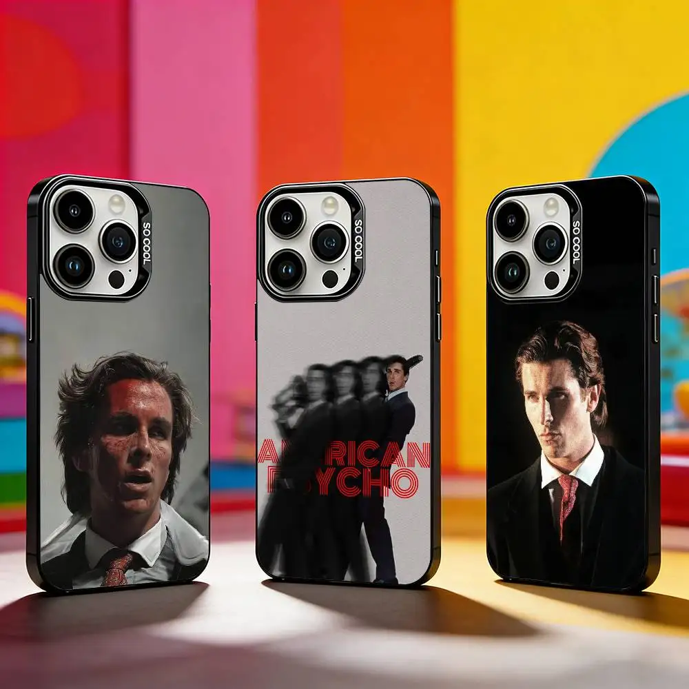 

A-American P-Psycho Phone Case For iPhone 17,16,15,14,13,12,11 Plus,Pro Max,XS,Colored silver phone case