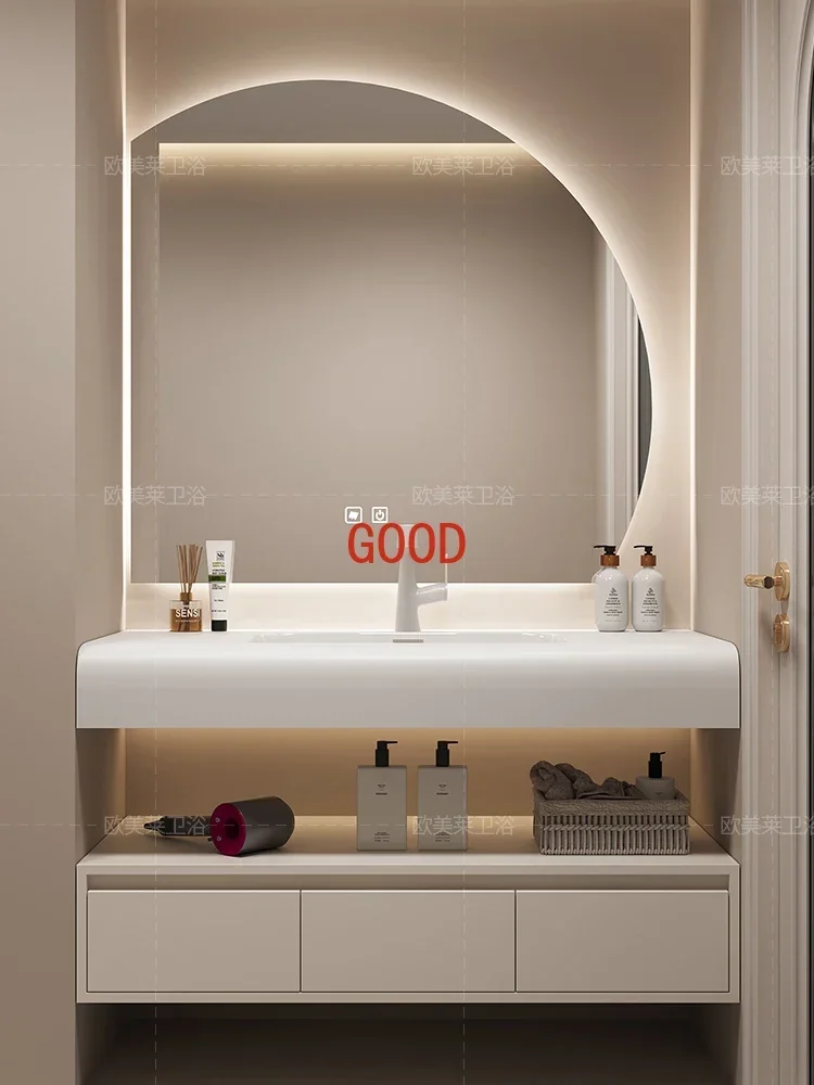 

Integrated basin bathroom cabinet simple toilet washstand