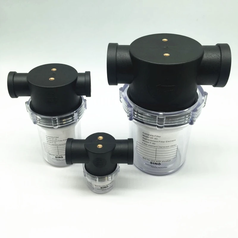 Filtro de bomba de vácuo, VF10, VF15, VF25, VF40, filtro pneumático de grande fluxo para fonte de ar a vácuo com pressão negativa
