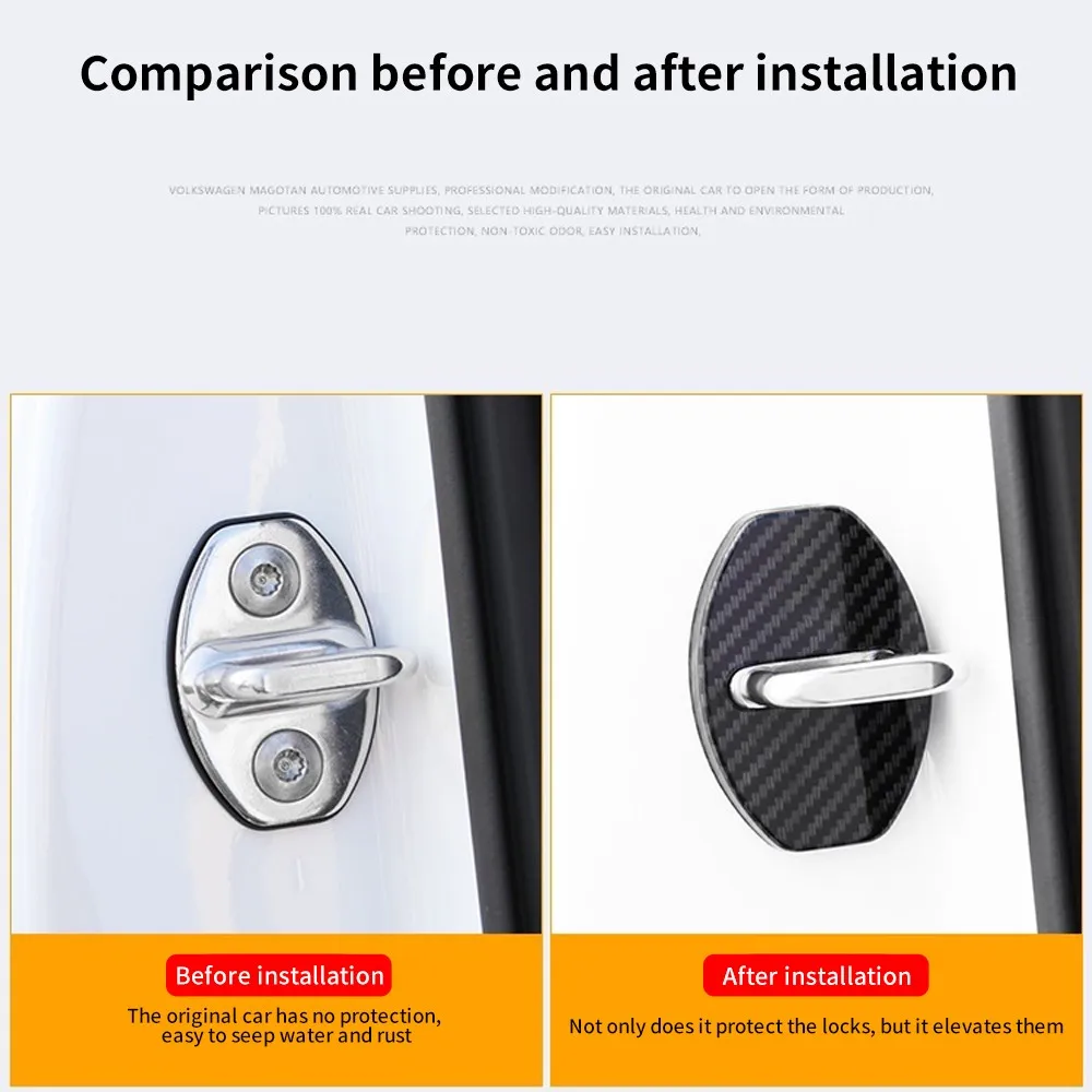 car Door Lock buckle protection cover F For Audi A4 B9 a5 A6 8s 8w Q5 Q7 4M S4 S5 S7 TT TTS TFSI RS door protective Accessories