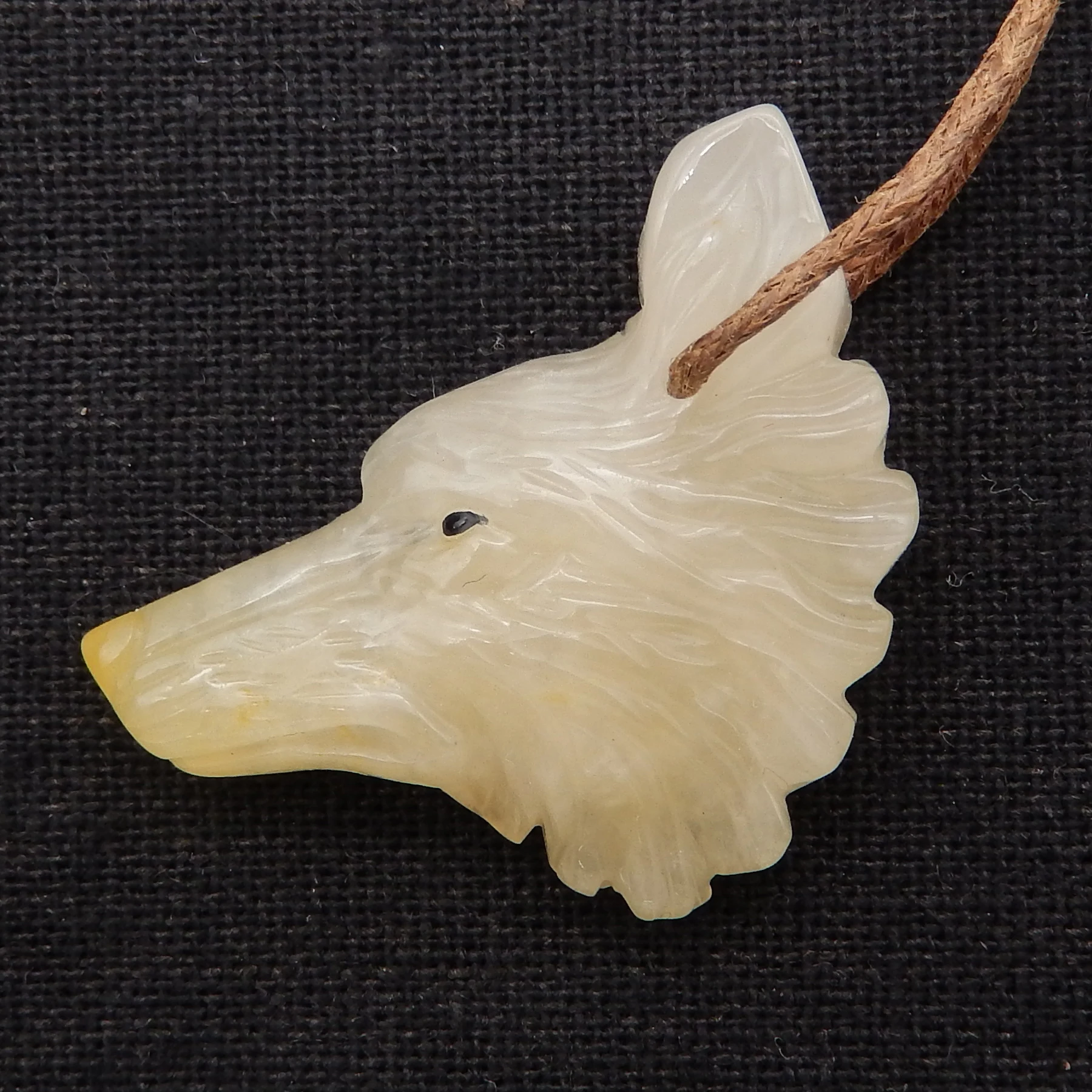 Natural Fashion Yellow Opal Carved  Wolf Head Pendant Bead Popular Jewelry,Jewelry accessories Charms Necklace