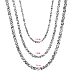 1 Meter/lot 316L Stainless Steel Chain Accessories for Women Men 3/4/5mm Wheat Chain DIY Jewelry Making Wholesale Bulk Chain