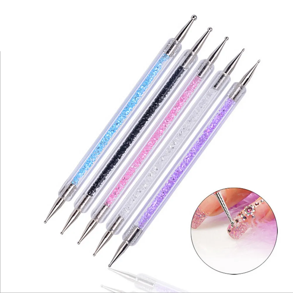 5Pcs 2-in-1 Nail Art Dotting Tools Dual Ended Dot Paint Pens for Professional Nail Design Uv Gel Acrylic Polish Marbleizing Body