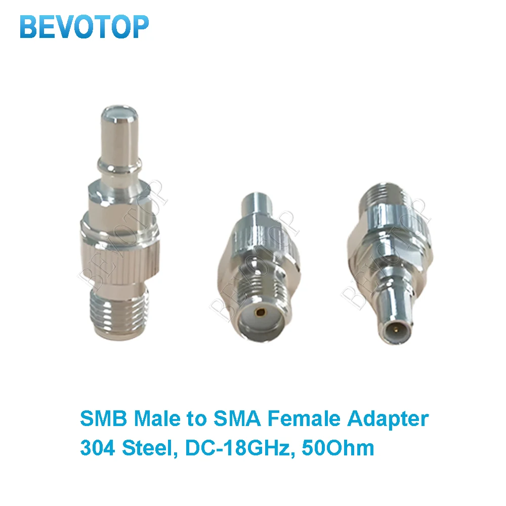 1PCS SMA Female Jack to SMB Male Adapter 304 Steel VSWR≤1.2 DC-18.0GHz High Frequency Connector High Quality
