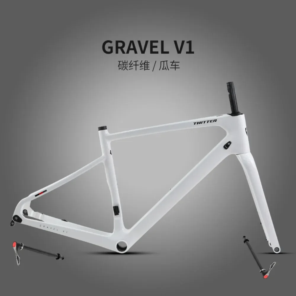 TWITTER GRAVEL-V1Gravel Carbon Fiber Frame 700C Road Car40C Wide Tire Barrel Axle Disc Brake gravel bike frameset bicycle frames