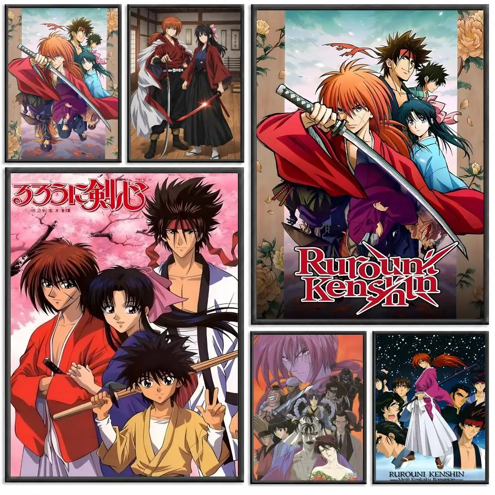 anime  Rurouni Kenshin Poster Modern PP Paper Wall Decorative for Cafe Office Bar Home Wall Decor Gift