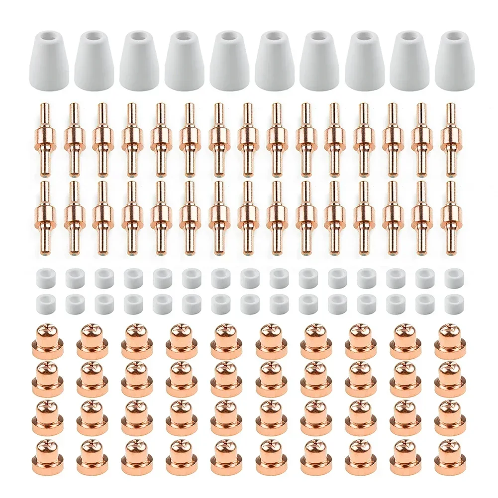 Hot  85pcs Tips LG-40 PT-31 Air Plasma Cutting Cutter Consumables CUT-40 CUT-50D CT-312 40A Swirling Rings Electrode Shield Cups