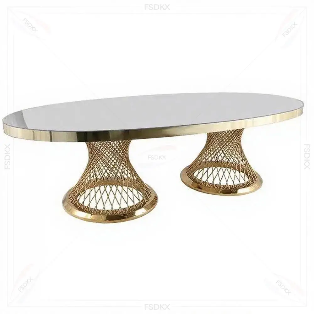 FSDKX طاولة زجاجية فاخرة لحفلات الزفاف والعريس على شكل قلب لتزيين حفلات الزفاف #2