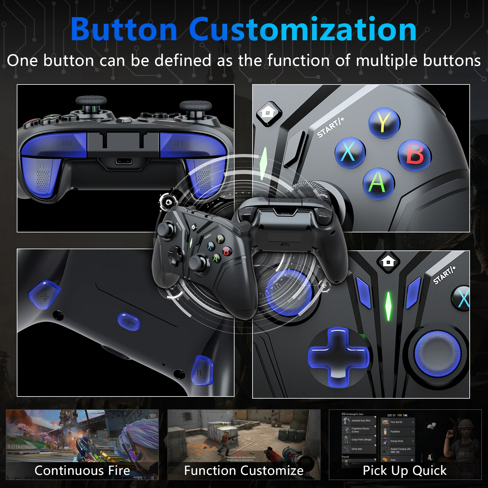 Powtree 2.4G Tay Cầm Chơi Game Không Dây Điều Khiển Cho Máy Nintendo Switch Pro Bộ Điều Khiển Máy Tính, TV Box Thông Minh Điện Thoại Joystick Chơi Game